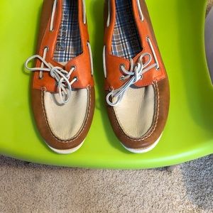 Sperry topsiders worn twice.  Tennessee, Texas colors!
